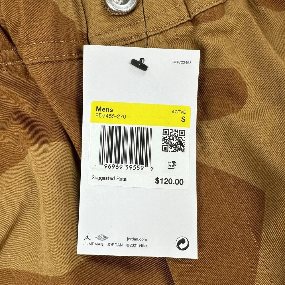 Jordan Cargo Pants Mens Small Brown Camo Standard Fit Utility Nike FD7455-270